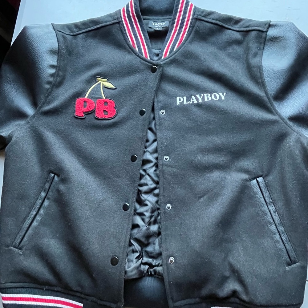 Playboy leather jacket (black)